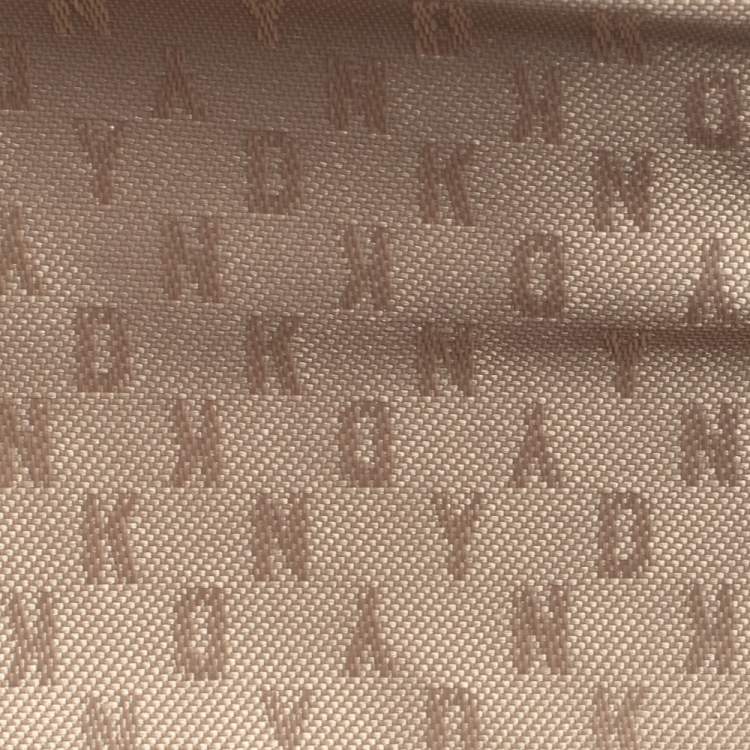 مملوكة مسبقًا Dkny Dark Beige Monogram Canvas and Leather Logo Flap Chain Crossbody Bag