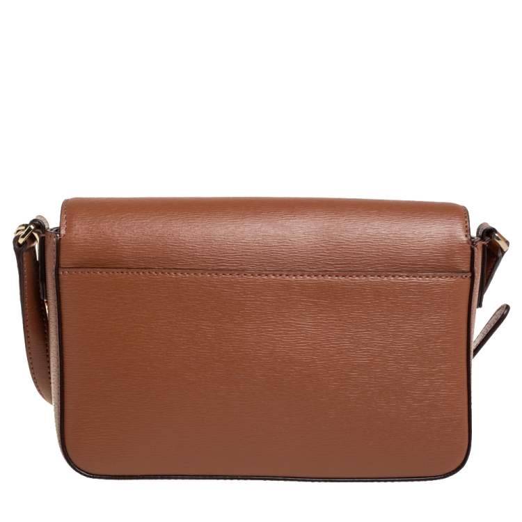 Pre Owned Dkny Tan Leather Bryant Park Crossbody Bag