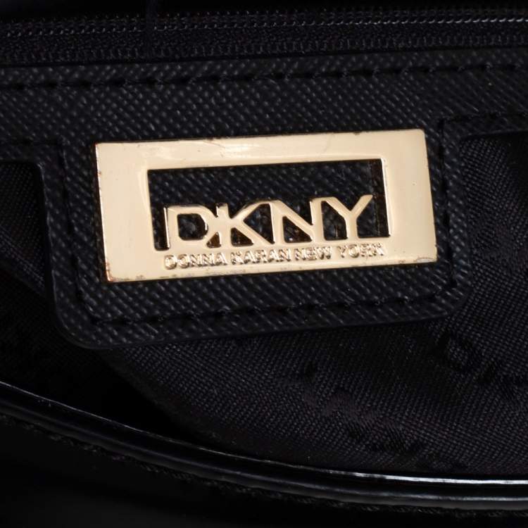 Pre Owned DKNY Black Faux Leather Flap Chain Shoulder Bag
