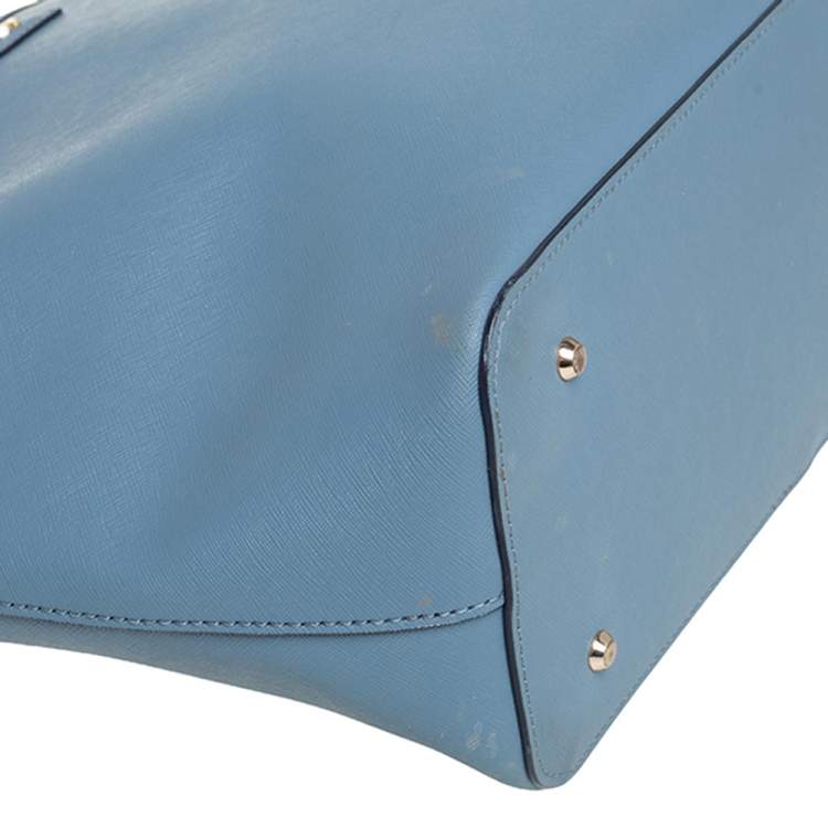 Pre Owned Dkny Blue Saffiano Leather Bryant Park Tote