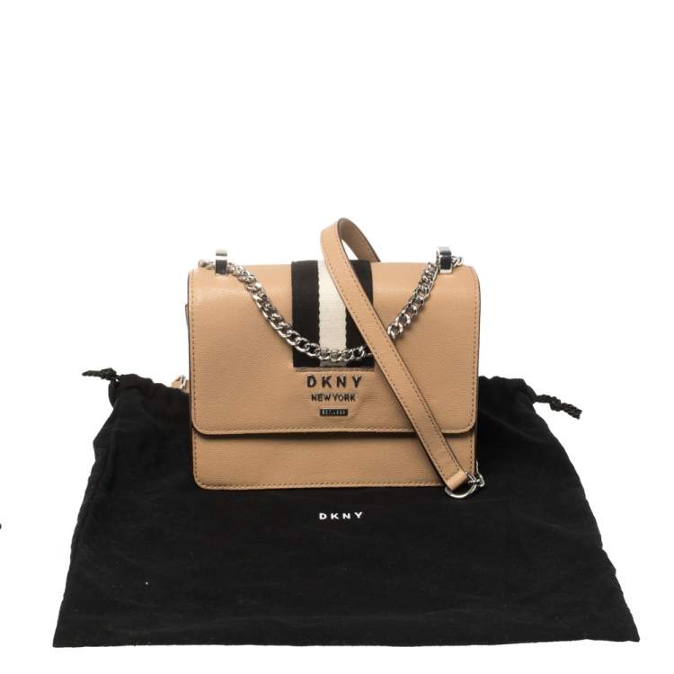Pre Owned DKNY Beige Leather Liza Crossbody Bag