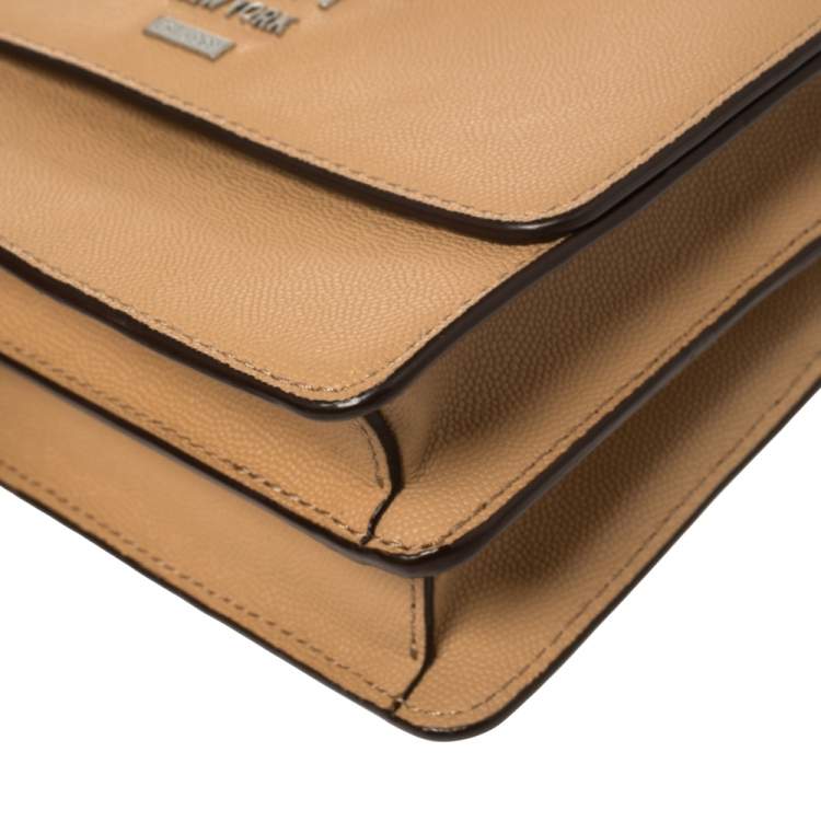 Pre Owned DKNY Beige Leather Liza Crossbody Bag