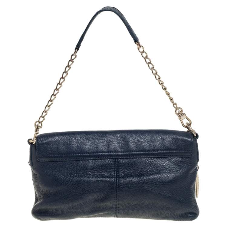 مملوكة مسبقًا DKNY Blue Leather Flap Chain Shoulder Bag
