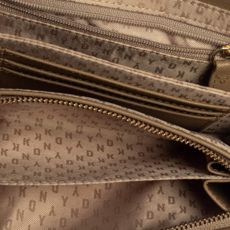 Pre Owned DKNY Tan Leather Flap Wallet