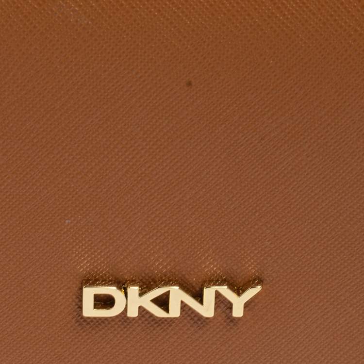Pre Owned DKNY Tan Leather Flap Wallet