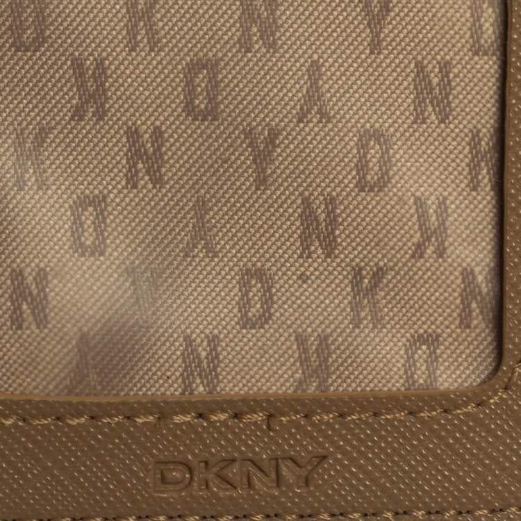 Pre Owned DKNY Tan Leather Flap Wallet