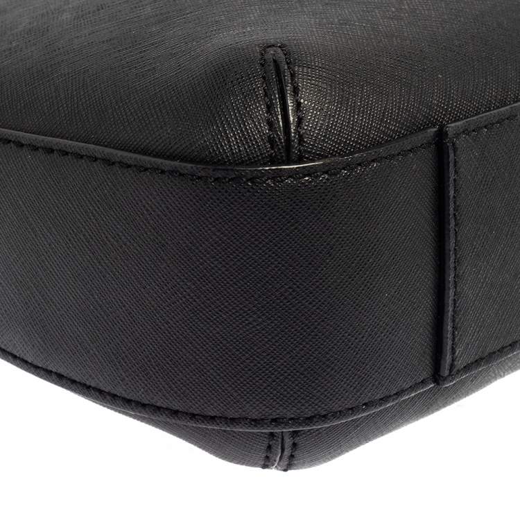 مملوكة مسبقًا Dkny Black Leather Top Zip Shoulder Bag