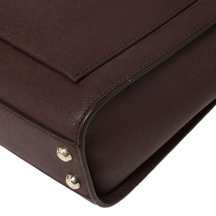 Pre Owned DKNY Burgundy Leather Ava Zip Crossbody Bag