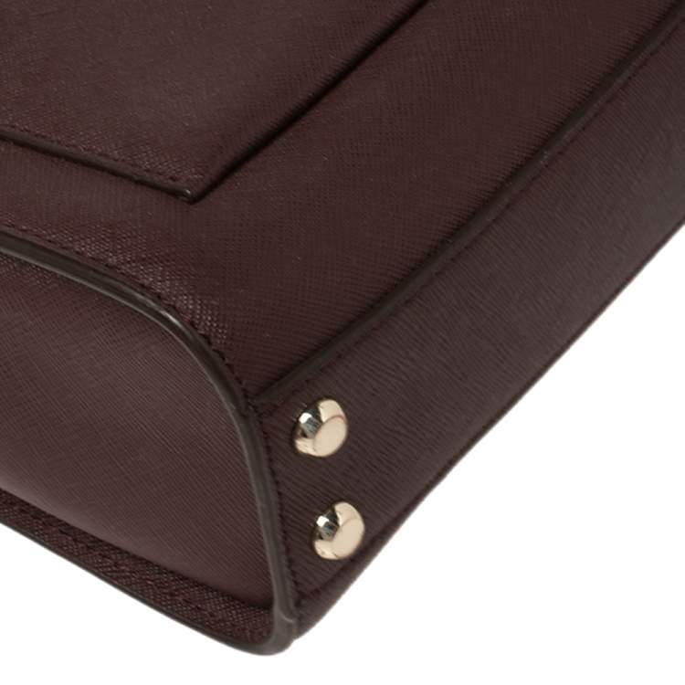 Pre Owned DKNY Burgundy Leather Ava Zip Crossbody Bag