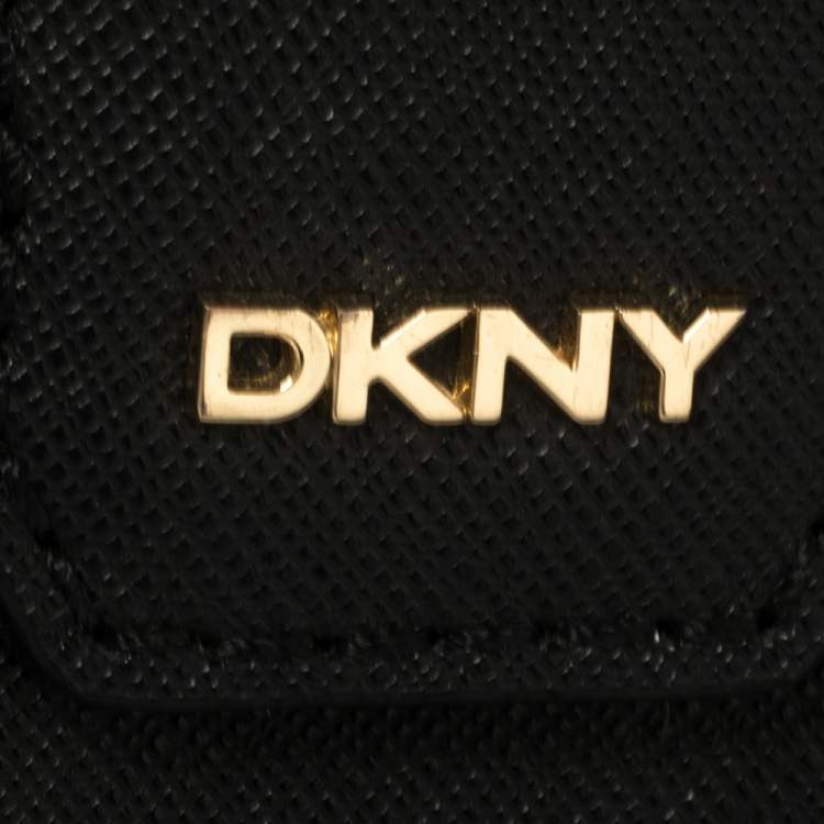 Pre Owned DKNY Black Saffiano Leather Bryant Park Flap Crossbody Bag