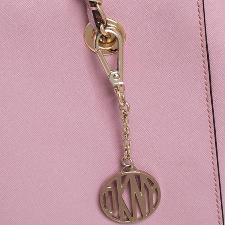 Pre Owned Dkny Pink Saffiano Leather Bryant Park Chain Tote