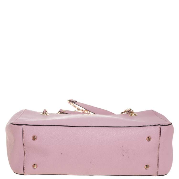 Pre Owned Dkny Pink Saffiano Leather Bryant Park Chain Tote