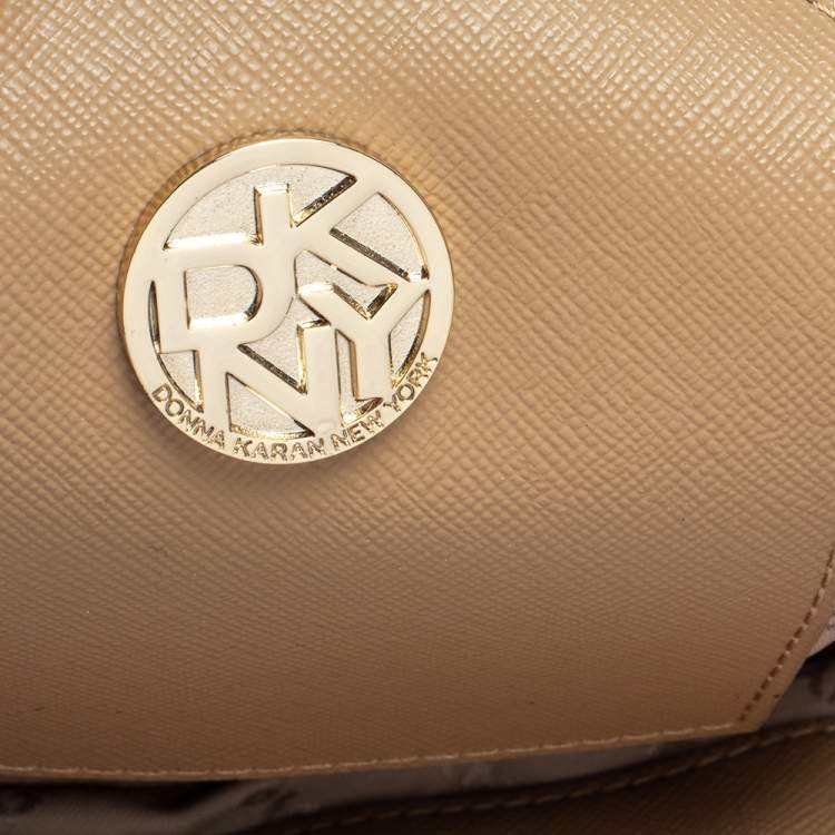 Pre Owned DKNY Hot Pink Ostrich Embossed Leather Chain Shoulder Bag