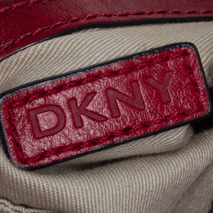Pre Owned Dkny Red Leather Hobo