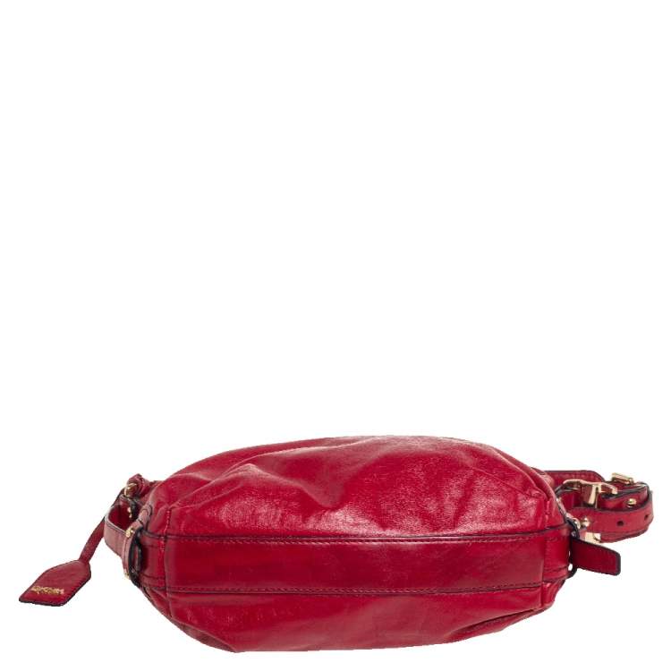 Pre Owned Dkny Red Leather Hobo