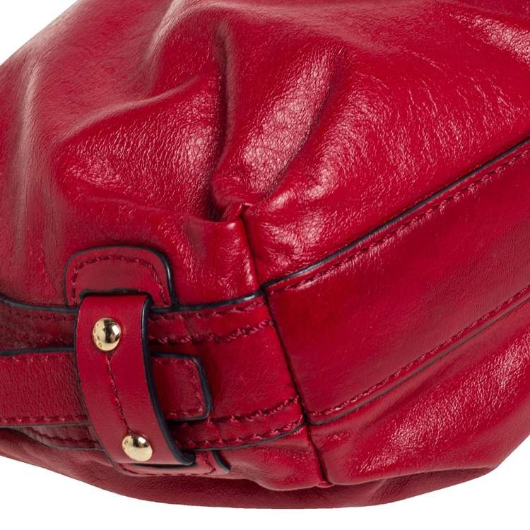 Pre Owned Dkny Red Leather Hobo