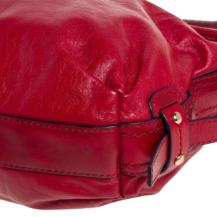 Pre Owned Dkny Red Leather Hobo