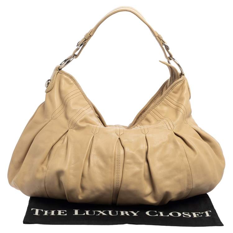 Pre Owned Dkny Beige Leather Hobo