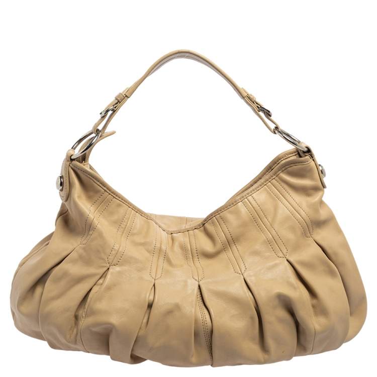 Pre Owned Dkny Beige Leather Hobo
