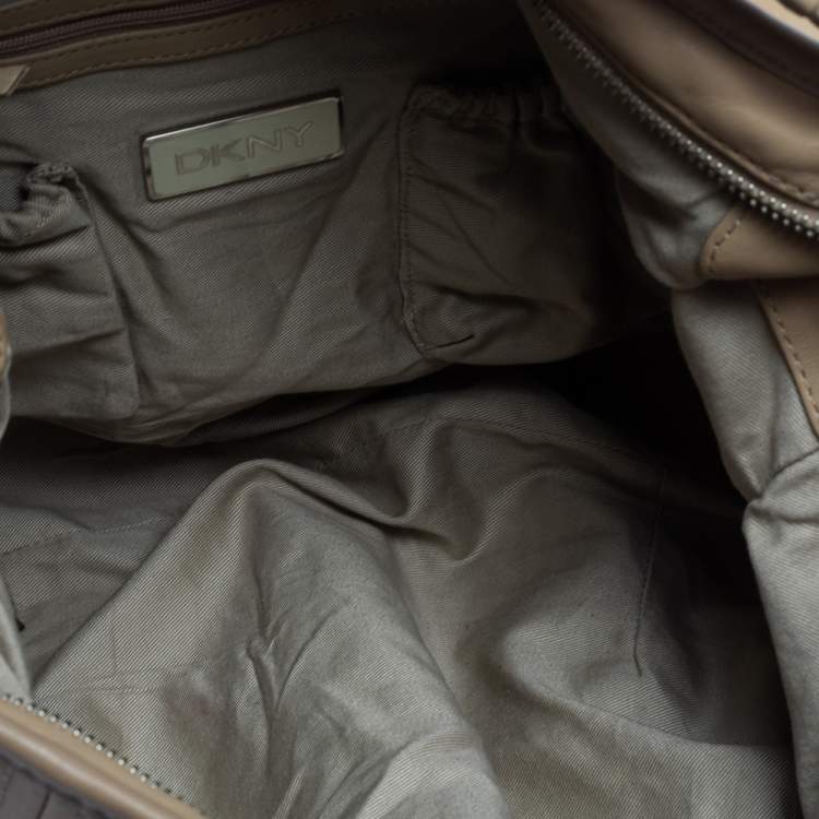 Pre Owned Dkny Beige Leather Hobo