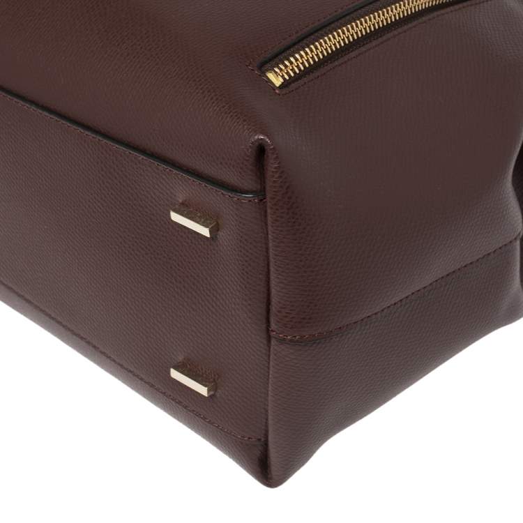Pre Owned Dkny Maroon Leather Bryant Park Front Pocket Satchel
