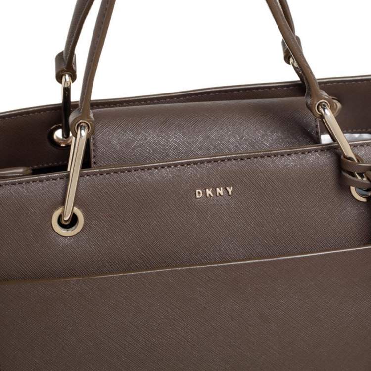 Pre Owned DKNY Brown Leather Bryant Park Front Pocket Satchel