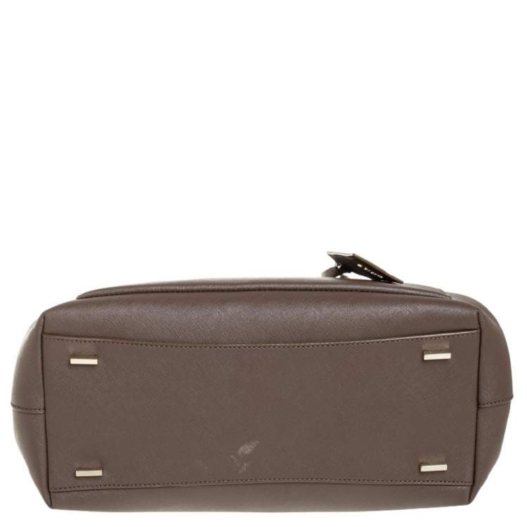 Pre Owned DKNY Brown Leather Bryant Park Front Pocket Satchel