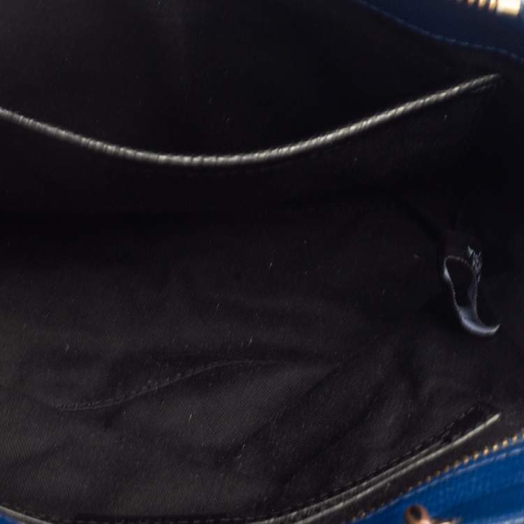 Pre Owned Dkny Blue Leather Greenwhich Top Handle Bag