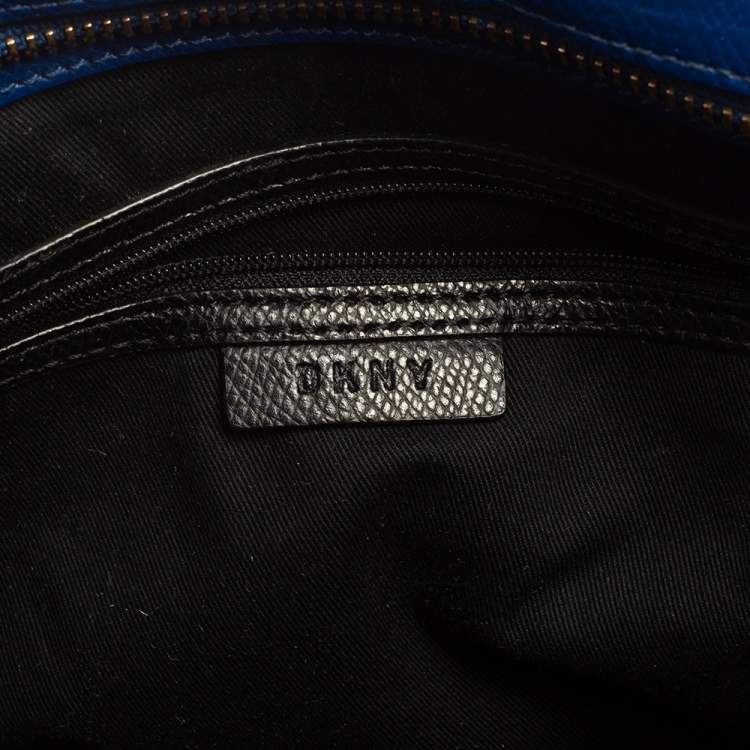 Pre Owned Dkny Blue Leather Greenwhich Top Handle Bag