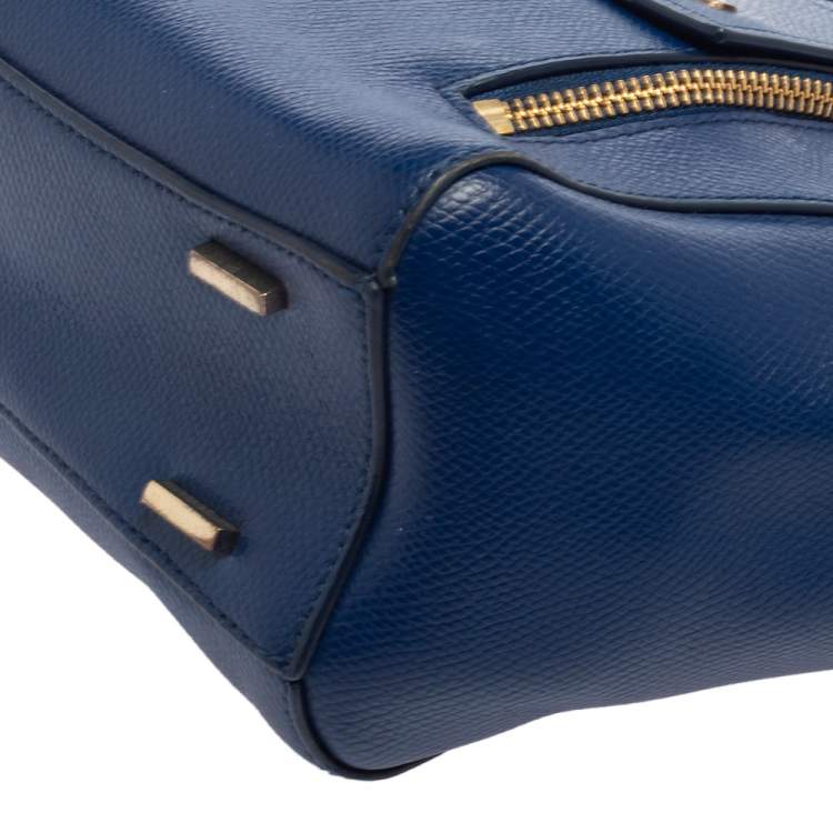 Pre Owned Dkny Blue Leather Greenwhich Top Handle Bag