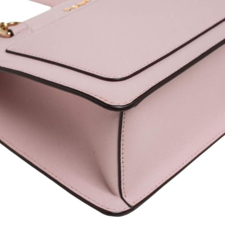 مملوكة مسبقًا DKNY Light Pink Leather Small Bryant Top Zip Shoulder Bag