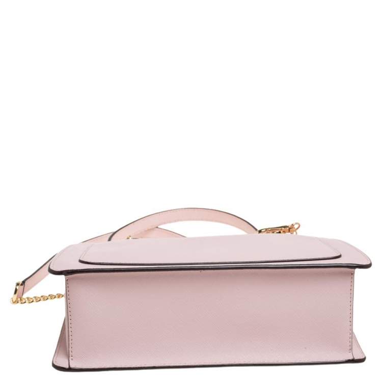 مملوكة مسبقًا DKNY Light Pink Leather Small Bryant Top Zip Shoulder Bag