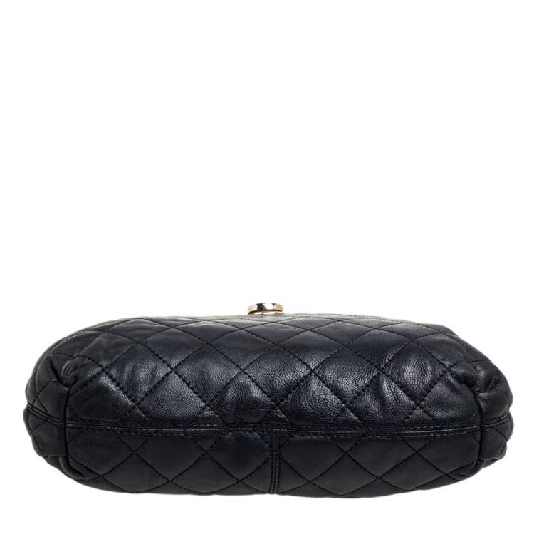 مملوكة مسبقًا Dkny Black Quilted Leather Dome Shoulder Bag