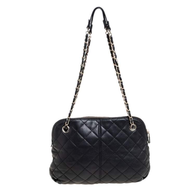مملوكة مسبقًا Dkny Black Quilted Leather Dome Shoulder Bag