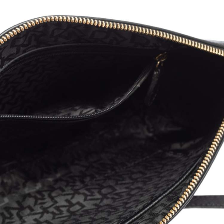 Pre Owned Dkny Black Saffiano Leather Bryant Park Crossbody Bag