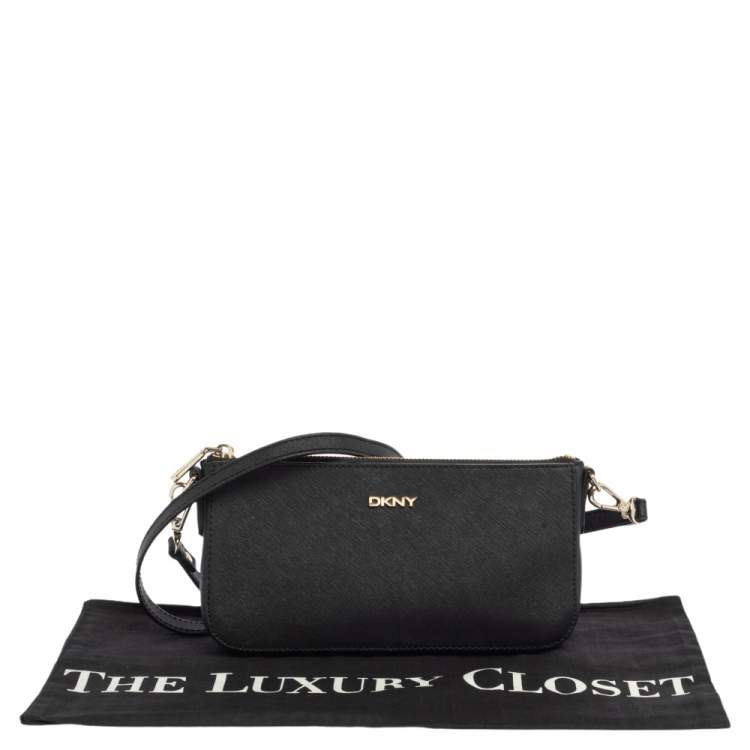 Pre Owned Dkny Black Saffiano Leather Shoulder Bag