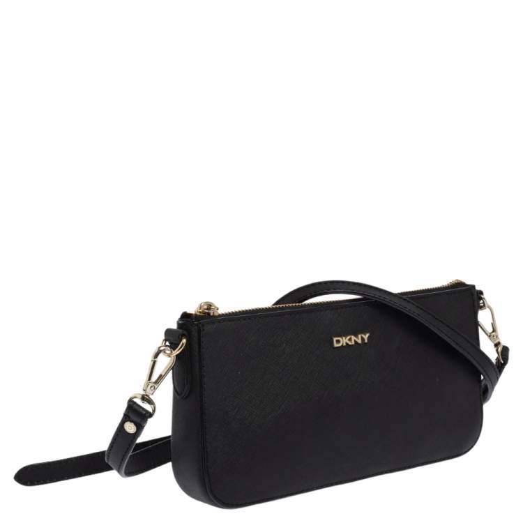 Pre Owned Dkny Black Saffiano Leather Shoulder Bag