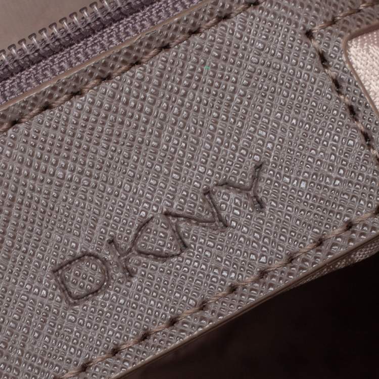 Pre Owned DKNY Dark Beige Leather Bryant Chain Shoulder Bag