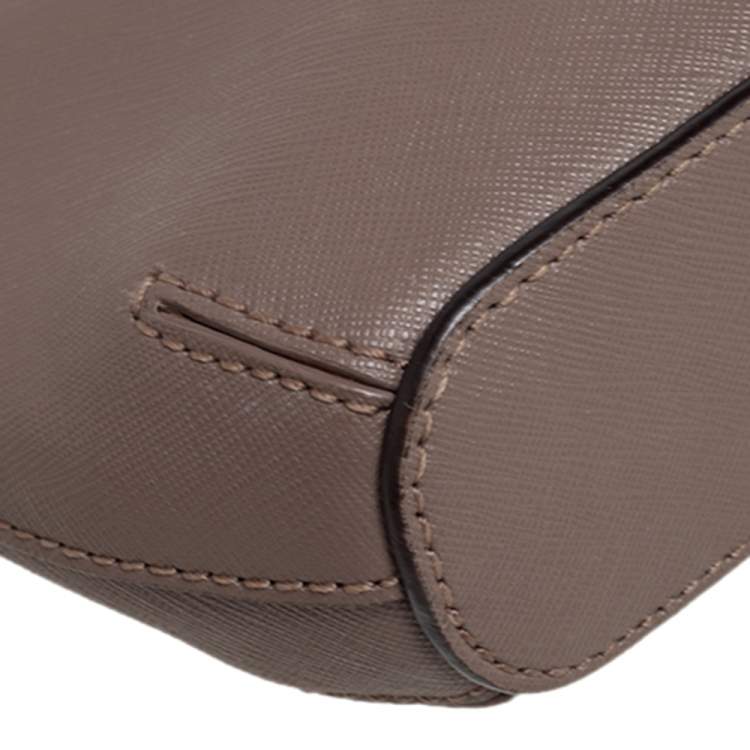 Pre Owned DKNY Dark Beige Leather Bryant Chain Shoulder Bag