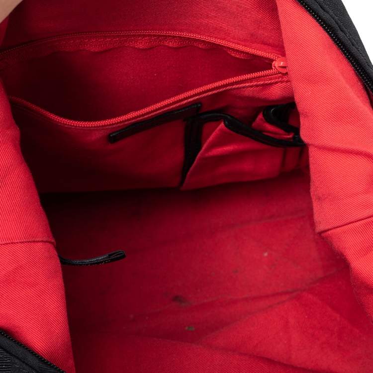 Pre Owned DKNY Black Canvas and Leather Hobo