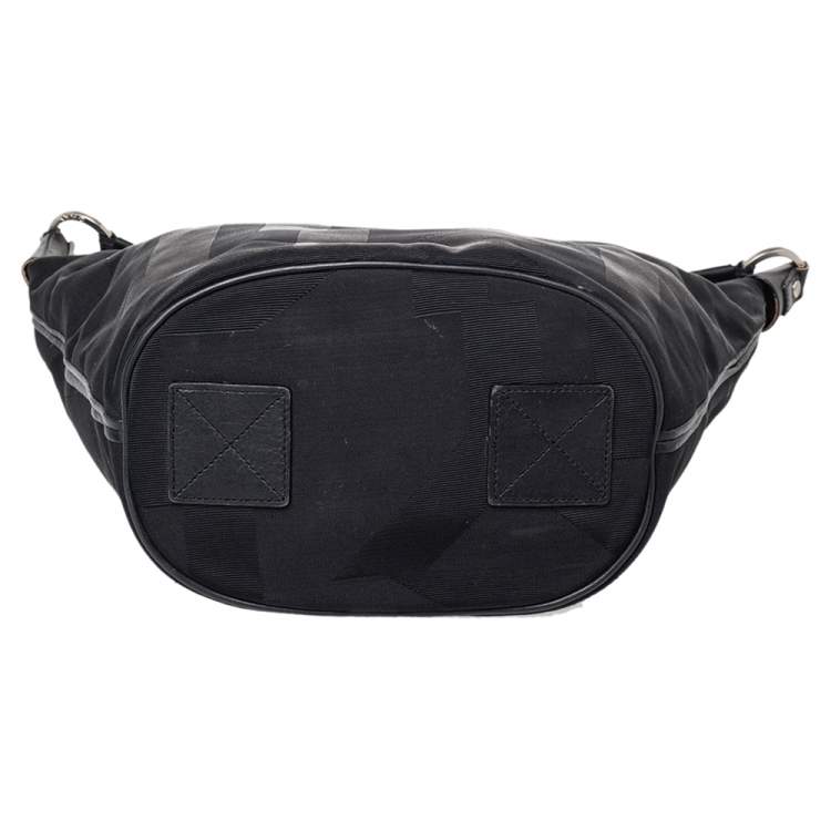 Pre Owned DKNY Black Canvas and Leather Hobo