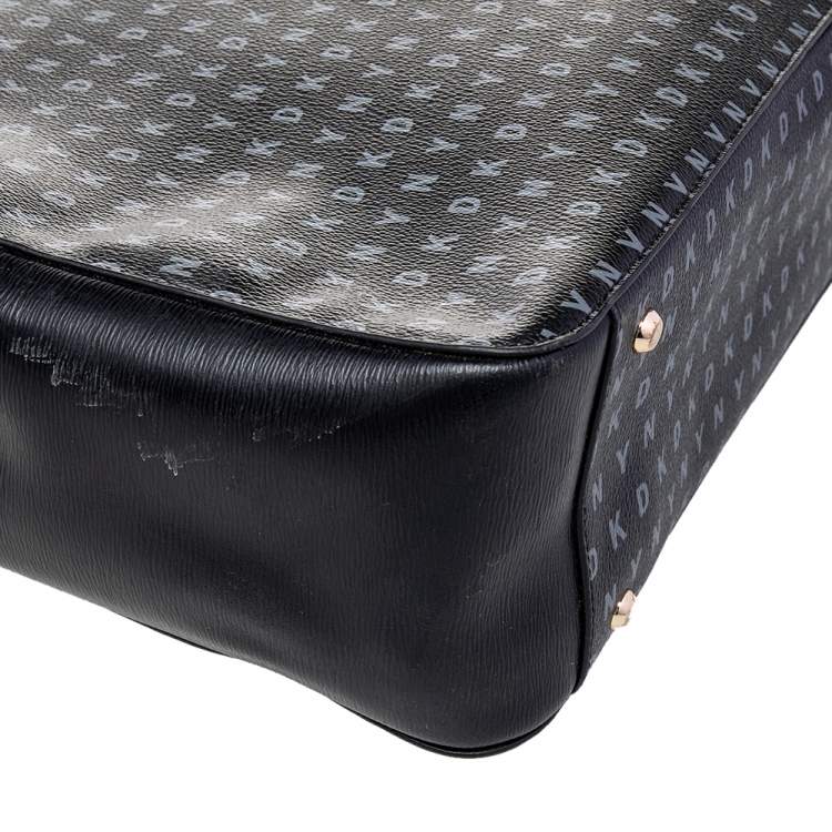 Pre Owned DKNY Black Signature Leather Chain Tote