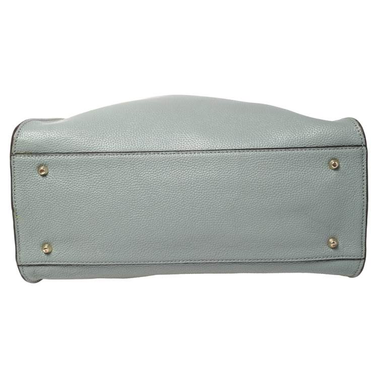 Pre Owned DKNY Powder Blue Leather Dome Satchel