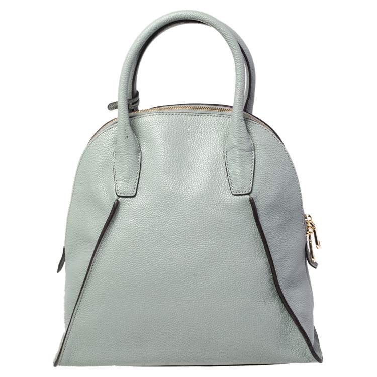 Pre Owned DKNY Powder Blue Leather Dome Satchel
