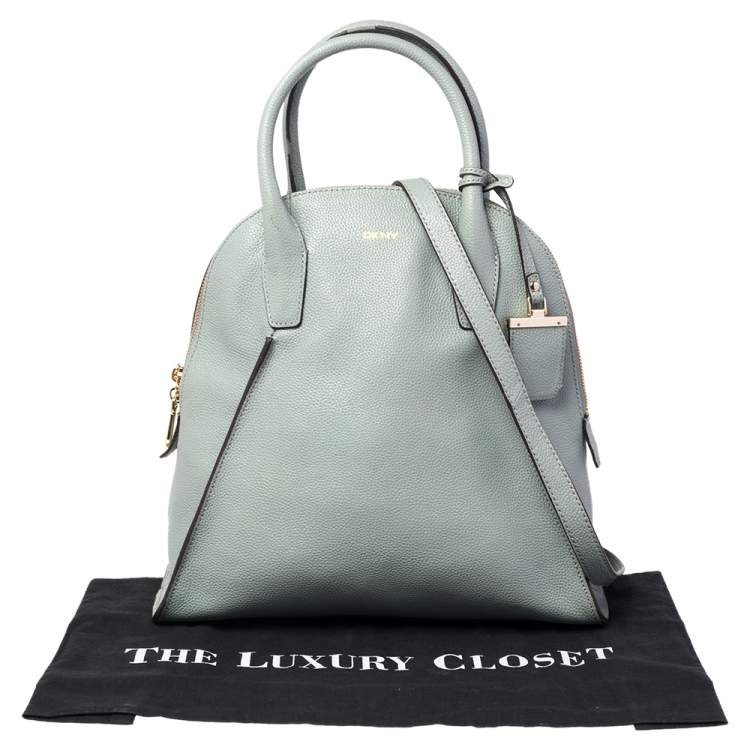 Pre Owned DKNY Powder Blue Leather Dome Satchel