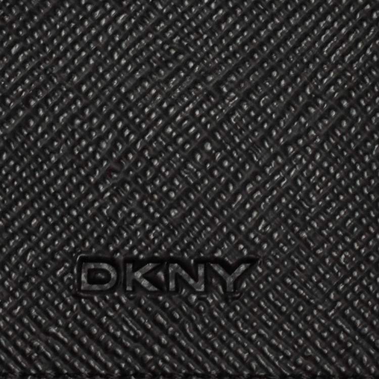 Pre Owned DKNY Black Saffiano Leather Envelope Flap Continental Wallet