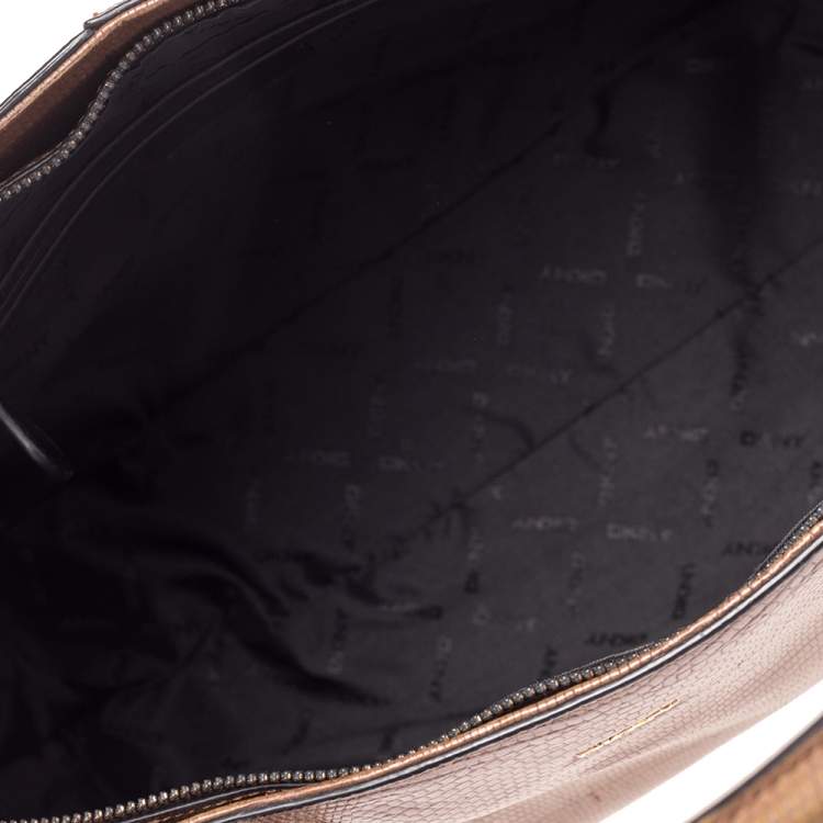 مملوكة مسبقًا DKNY Brown Croc Embossed Leather Chelsea Satchel