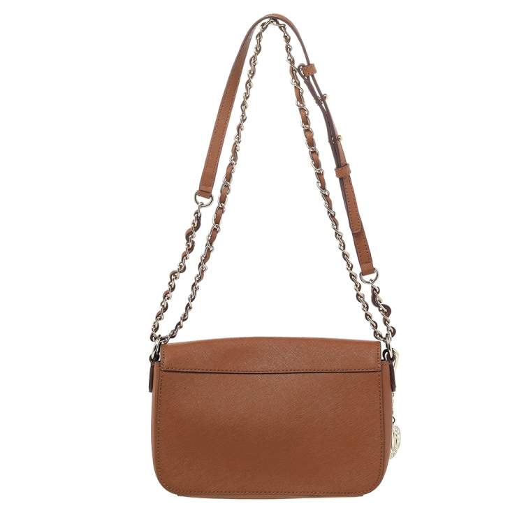 مملوكة مسبقًا DKNY Brown Saffiano Leather Bryant Park Crossbody Bag