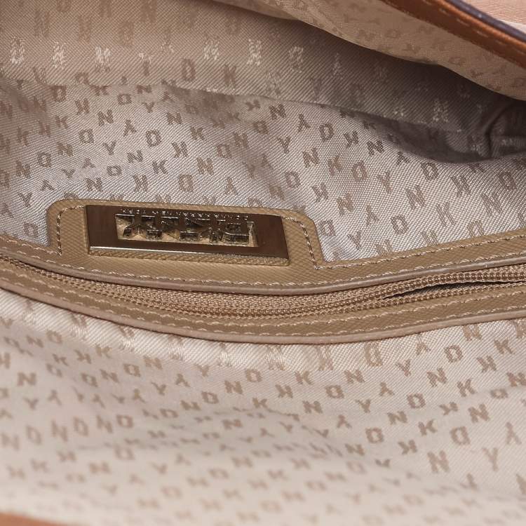 مملوكة مسبقًا DKNY Brown Saffiano Leather Bryant Park Crossbody Bag