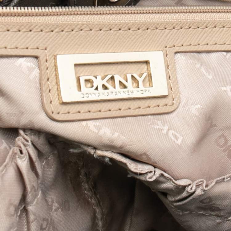 Pre Owned Dkny Brown Leather Double Zip Satchel